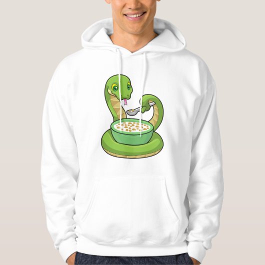 Snake bij Eating met Muesli Hoodie (Voorkant)