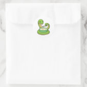 Snake bij Eating met Muesli Ronde Sticker (Tas)