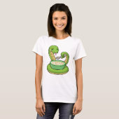 Snake bij Eating met Muesli T-shirt (Voorkant volledig)