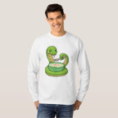 Snake bij Eating met Muesli T-shirt (Voorkant volledig)