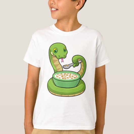 Snake bij Eating met Muesli T-shirt (Voorkant)