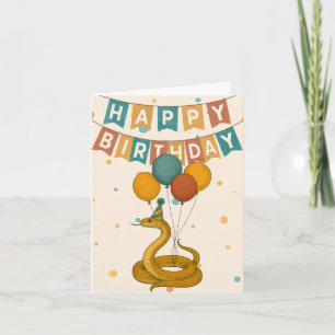 Snake Birthday Kaart - Funny Party Animal