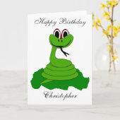 Snake Birthday-kaart Voeg gewoon naam toe Kaart (Gele Bloem)