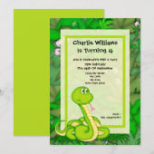 Snake Birthday Party Kaart (Voorkant / Achterkant)