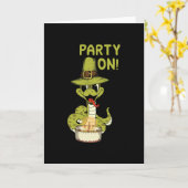 Snake Birthday Party Kaart (Gele Bloem)