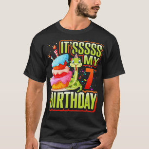 Snake Birthday Party Kinder 7e reptielvoorraad dec T-shirt