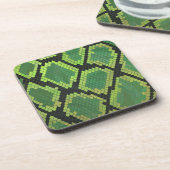 Snake Black en Green Print Bier Onderzetter (Linkerzijde)