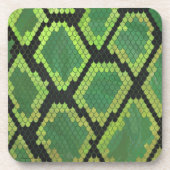 Snake Black en Green Print Bier Onderzetter (Voorkant)