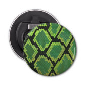 Snake Black en Green Print Button Flesopener (Voorkant)