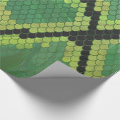 Snake Black en Green Print Cadeaupapier (Hoek)