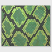 Snake Black en Green Print Cadeaupapier (Vlak)