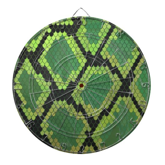 Snake Black en Green Print Dartbord (Voorkant)
