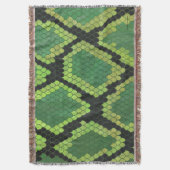 Snake Black en Green Print Deken (Voorkant Verticaal)