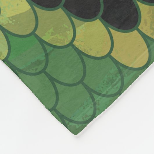 Snake Black en Green Print Fleece Deken (Hoek)