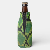 Snake Black en Green Print Flesjeskoeler (Fles Achterkant)
