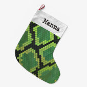 Snake Black en Green Print Grote Kerstsok (Voorkant (Hangend))