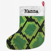 Snake Black en Green Print Grote Kerstsok (Achterkant)