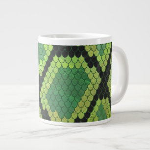 Snake Black en Green Print Grote Koffiekop