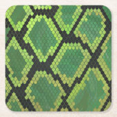 Snake Black en Green Print Kartonnen Onderzetters (Voorkant)