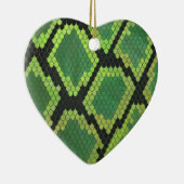 Snake Black en Green Print Keramisch Ornament (Rechts)
