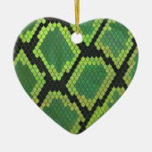 Snake Black en Green Print Keramisch Ornament (Voorkant)
