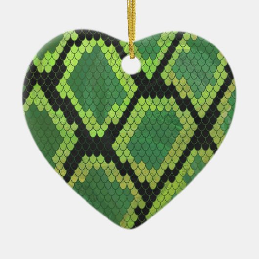 Snake Black en Green Print Keramisch Ornament (Voorkant)