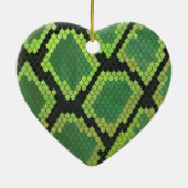Snake Black en Green Print Keramisch Ornament (Achterkant)