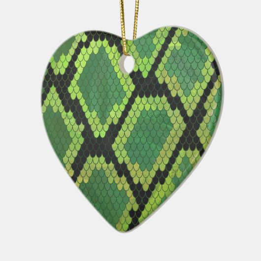 Snake Black en Green Print Keramisch Ornament (Links)