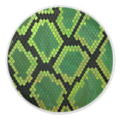 Snake Black en Green Print Keramische Knop (Voorkant)