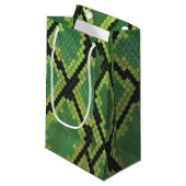 Snake Black en Green Print Klein Cadeauzakje (Voorkant Gekanteld)