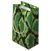 Snake Black en Green Print Klein Cadeauzakje (Achterkant Gekanteld)