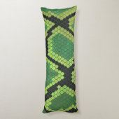 Snake Black en Green Print Lichaamskussen (Achterkant (Verticaal))