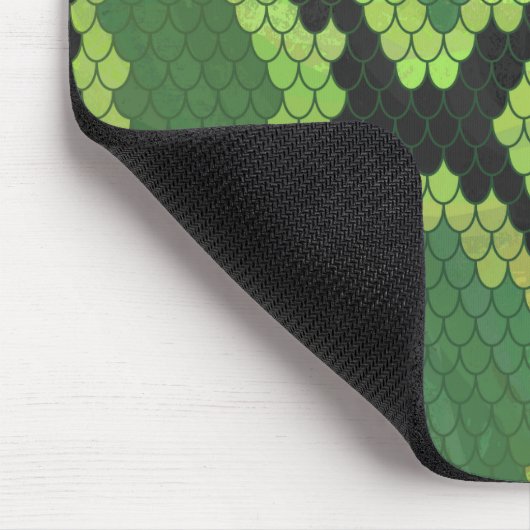 Snake Black en Green Print Muismat (Hoek)