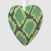 Snake Black en Green Print Ornament (voorkant)