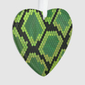 Snake Black en Green Print Ornament (voorkant)