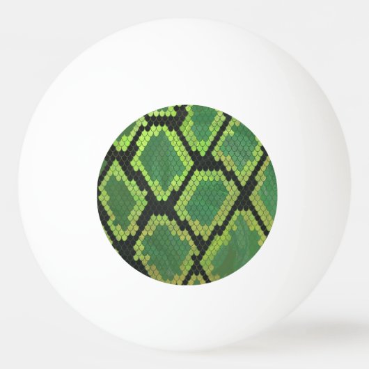 Snake Black en Green Print Pingpongbal (Voorkant)