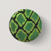 Snake Black en Green Print Ronde Button 3,2 Cm (Voorkant)