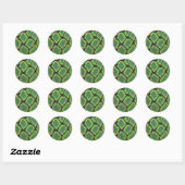 Snake Black en Green Print Ronde Sticker (Vel)