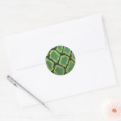 Snake Black en Green Print Ronde Sticker (Envelop)