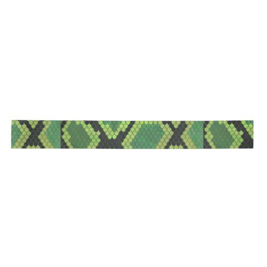 Snake Black en Green Print Satijnen Lint (Voorkant)