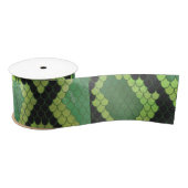 Snake Black en Green Print Satijnen Lint (Spoel)