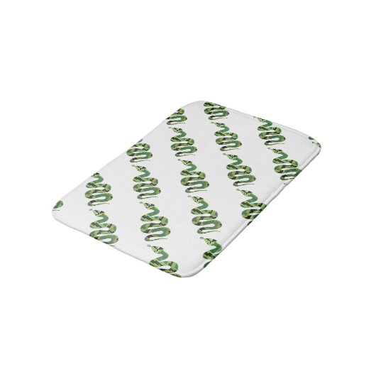 Snake Black en Green Print Silhouette Badmat (Gekanteld)