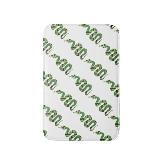 Snake Black en Green Print Silhouette Badmat (Voorkant Verticaal)