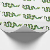 Snake Black en Green Print Silhouette Cadeaupapier (Hoek)