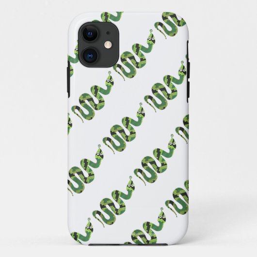 Snake Black en Green Print Silhouette Case-Mate iPhone Case (Achterkant)