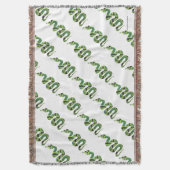 Snake Black en Green Print Silhouette Deken (Voorkant Verticaal)
