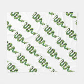Snake Black en Green Print Silhouette Fleece Deken (Voorkant (Horizontaal))