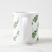 Snake Black en Green Print Silhouette Grote Koffiekop (Achterkant)