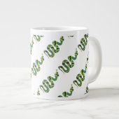 Snake Black en Green Print Silhouette Grote Koffiekop (Voorkant rechts)