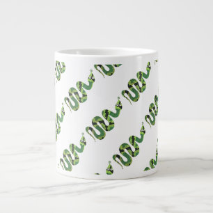 Snake Black en Green Print Silhouette Grote Koffiekop